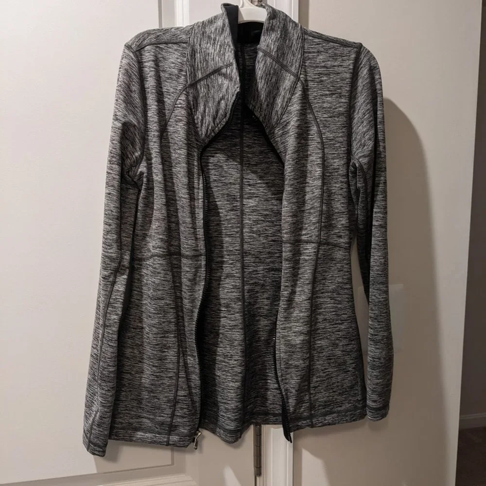 Reebok - grey space-dyed athletic zip up - size S - Picture 4 of 7